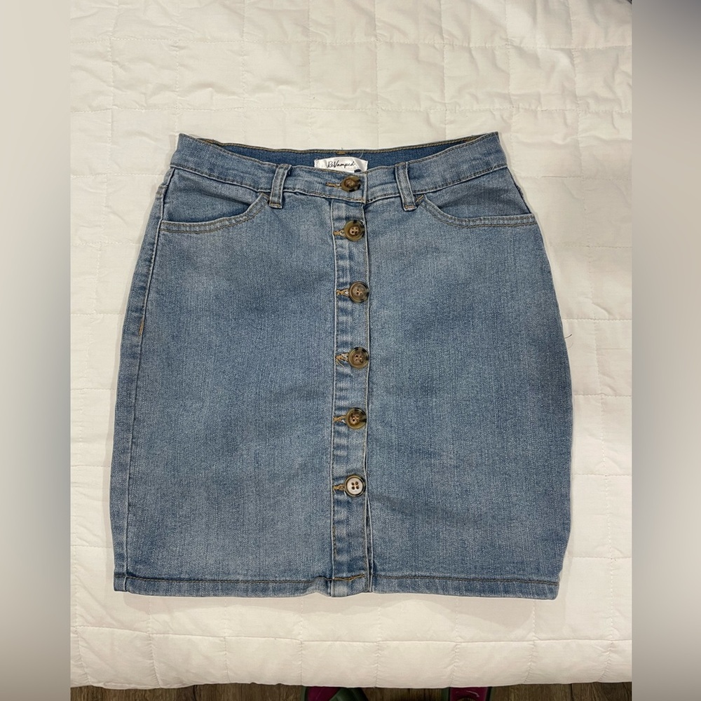 3/$30 Denim mini pencil skirt Small